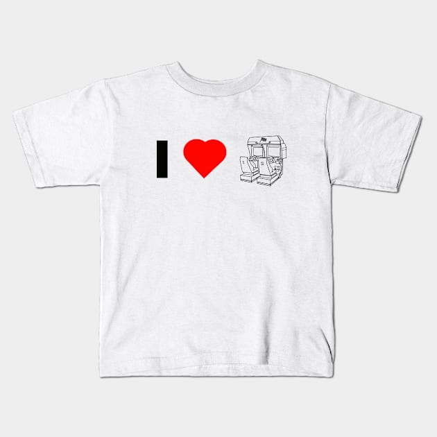 I 'Heart' Arcades -Sitdown Racer Edition Kids T-Shirt by arcadeheroes